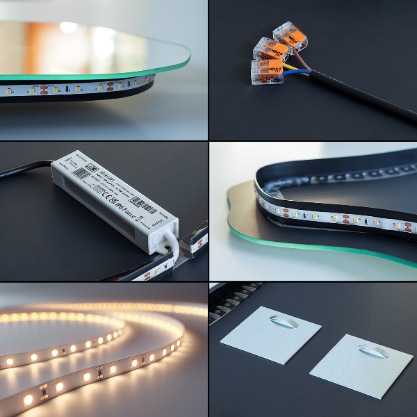 Espelho irregular com led 40x90 cm
