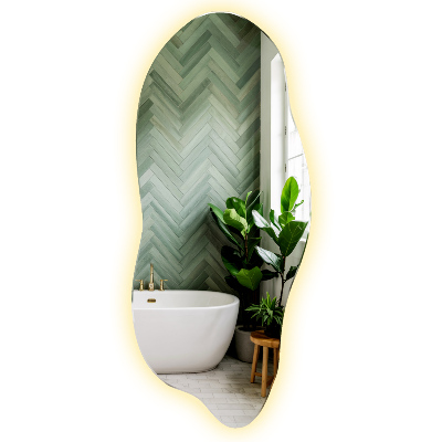 Espelho irregular com led 45x100 cm