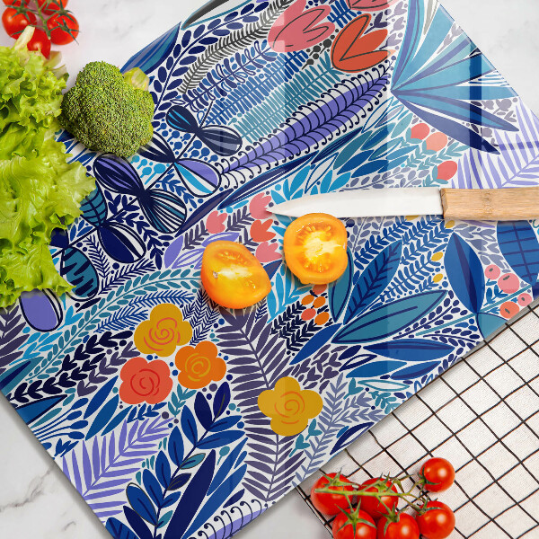 Tábua de cortar de vidro Prado Pintado