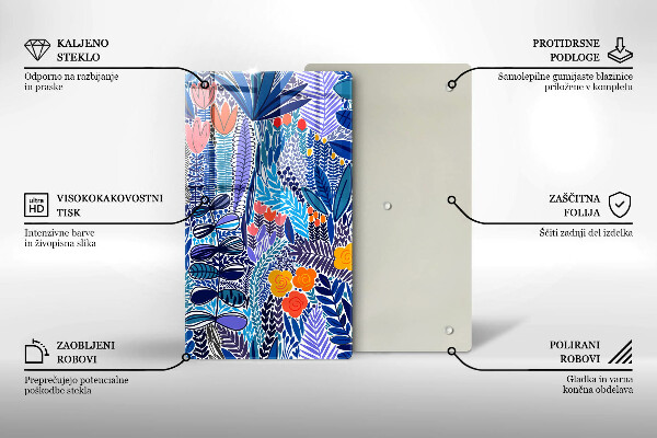 Tábua de cortar de vidro Prado Pintado