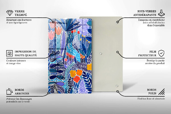 Tábua de cortar de vidro Prado Pintado