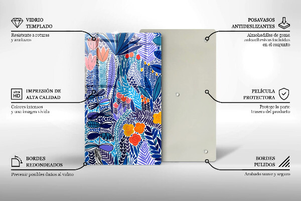 Tábua de cortar de vidro Prado Pintado