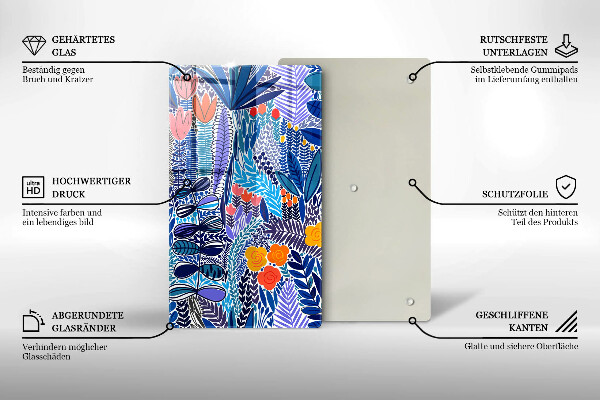 Tábua de cortar de vidro Prado Pintado