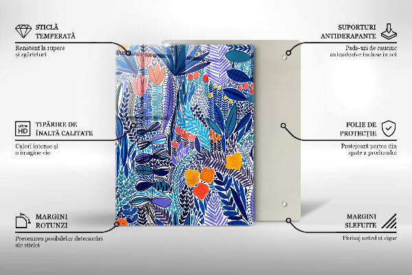 Tábua de cortar de vidro Prado Pintado