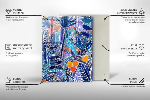 Tábua de cortar de vidro Prado Pintado