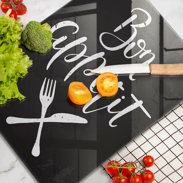 Tábua corte A inscrição Bom apetite