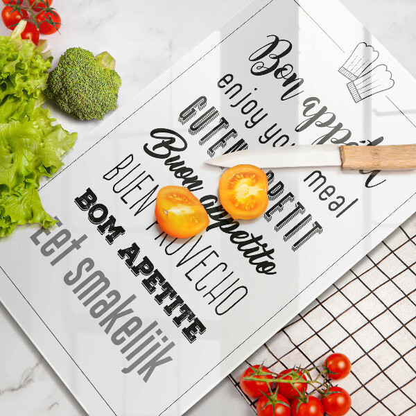 Tábua de cortar alimentos Inscrição na cozinha, máxima