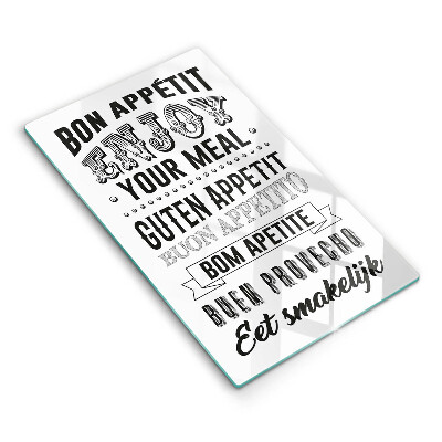 Tábua de cortar de vidro Inscrição na cozinha, máxima