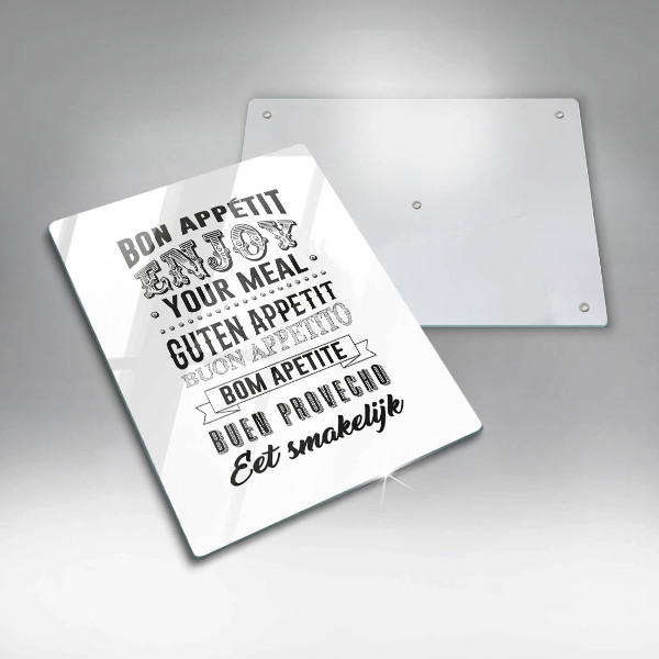 Tábua de cortar de vidro Inscrição na cozinha, máxima