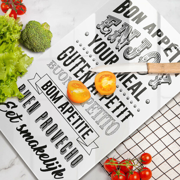 Tábua de cortar de vidro Inscrição na cozinha, máxima