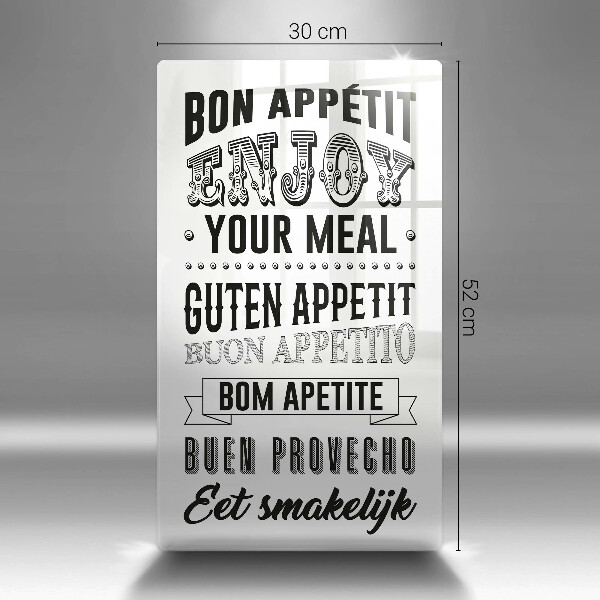 Tábua de cortar de vidro Inscrição na cozinha, máxima