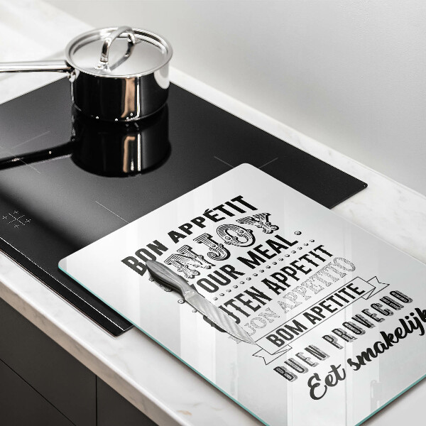 Tábua de cortar de vidro Inscrição na cozinha, máxima