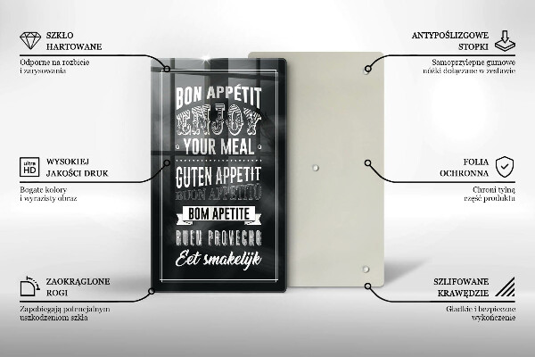 Tábua de corte Inscrição na cozinha, máxima