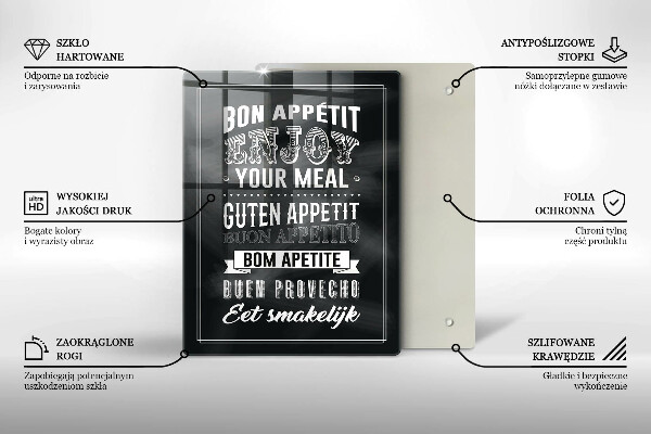 Tábua de corte Inscrição na cozinha, máxima