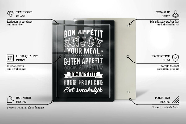 Tábua de corte Inscrição na cozinha, máxima