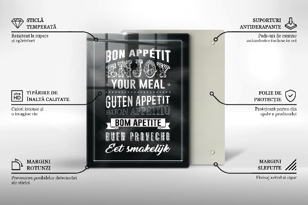 Tábua de corte Inscrição na cozinha, máxima