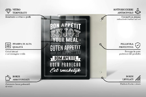 Tábua de corte Inscrição na cozinha, máxima