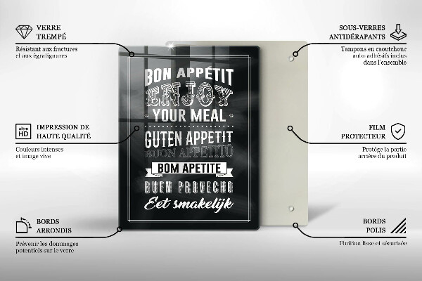 Tábua de corte Inscrição na cozinha, máxima