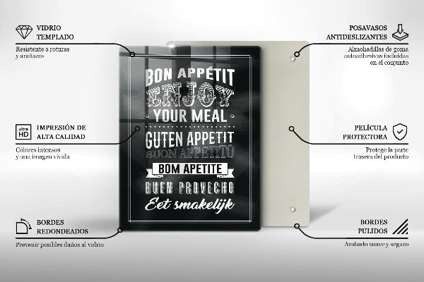 Tábua de corte Inscrição na cozinha, máxima