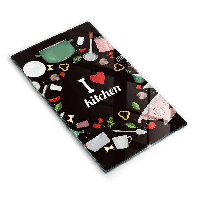 Tábua de corte Eu amo ilustração de cozinha