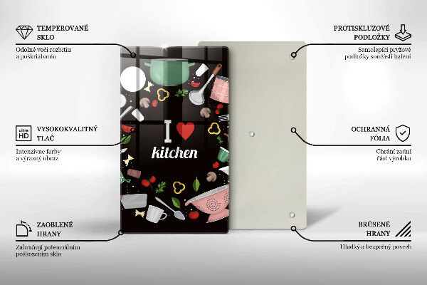 Tábua de corte Eu amo ilustração de cozinha