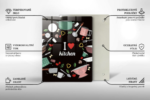 Tábua de corte Eu amo ilustração de cozinha