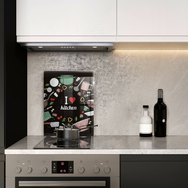 Tábua de corte Eu amo ilustração de cozinha