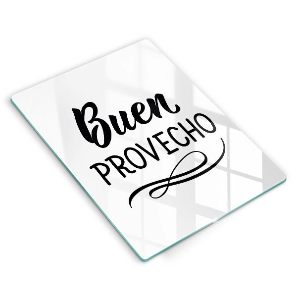 Tábua de cortar alimentos A inscrição Buen provecho
