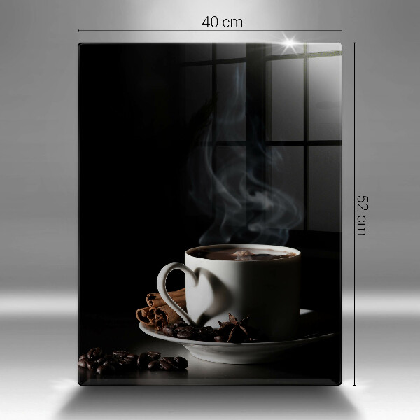 Tábua de cortar Uma xícara de café quente