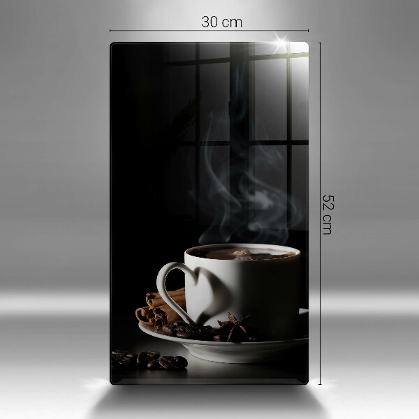 Tábua de cortar Uma xícara de café quente