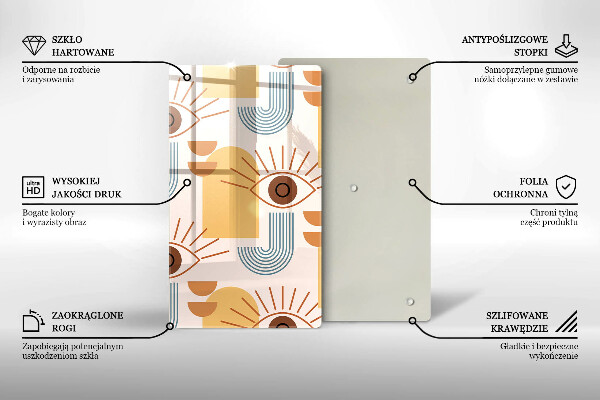 Tábua cozinha Olhos com padrão boho