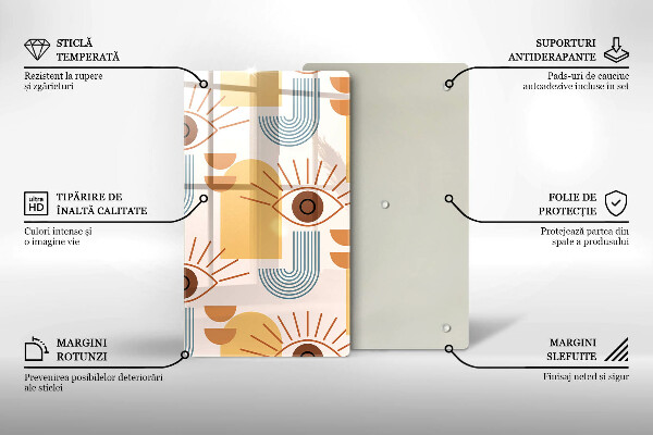 Tábua cozinha Olhos com padrão boho