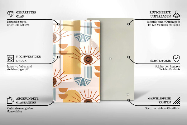 Tábua cozinha Olhos com padrão boho