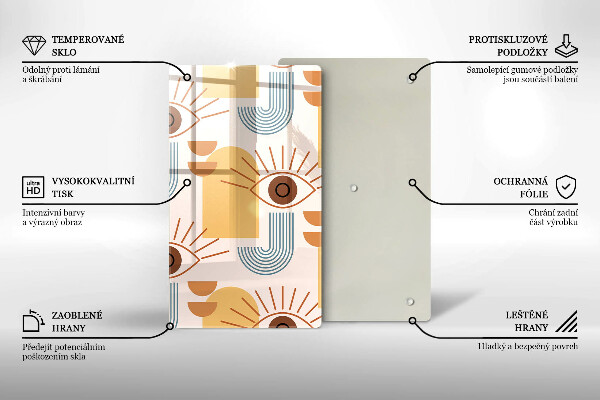 Tábua cozinha Olhos com padrão boho