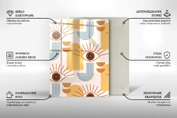 Tábua cozinha Olhos com padrão boho