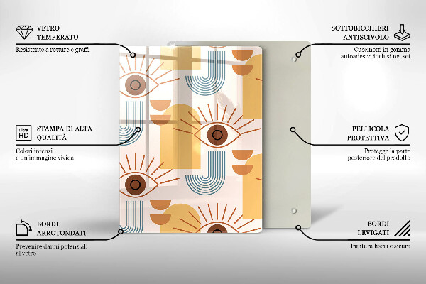 Tábua cozinha Olhos com padrão boho