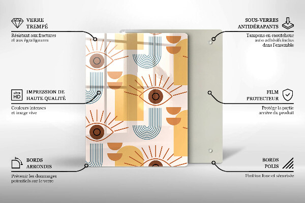 Tábua cozinha Olhos com padrão boho