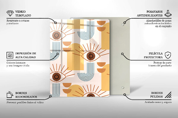 Tábua cozinha Olhos com padrão boho