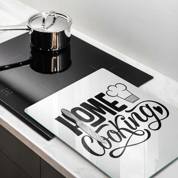 Tábua de vidro A inscrição Cozinha caseira