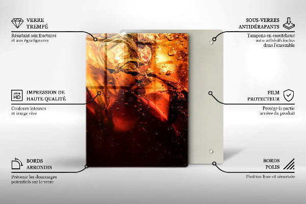 Tábua corte Bebida de cola com gelo