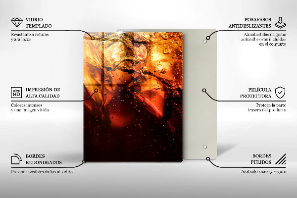 Tábua corte Bebida de cola com gelo