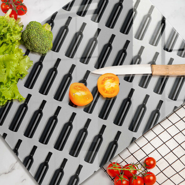 Tábua para corte Garrafas de vinho preto