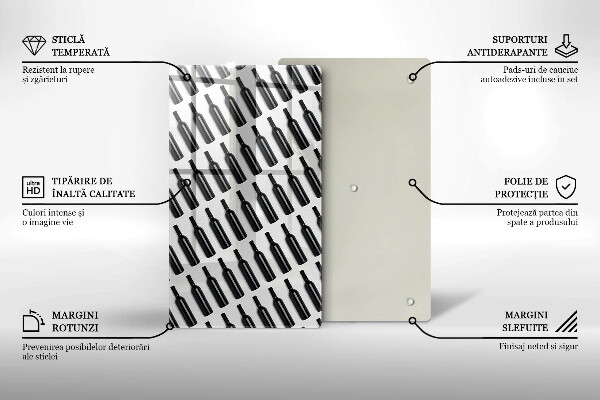 Tábua para corte Garrafas de vinho preto