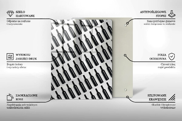 Tábua para corte Garrafas de vinho preto