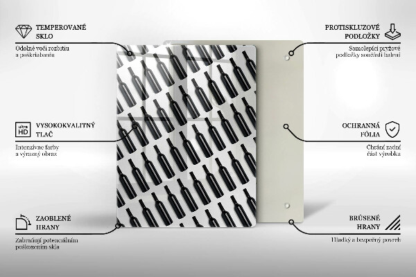 Tábua para corte Garrafas de vinho preto