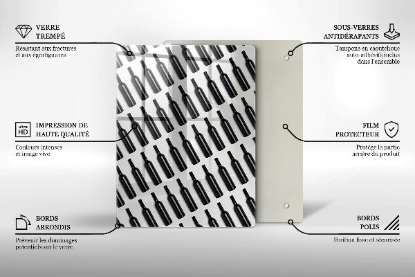 Tábua para corte Garrafas de vinho preto