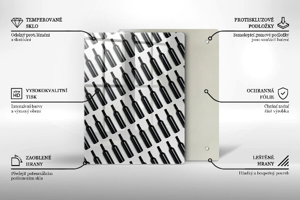 Tábua para corte Garrafas de vinho preto