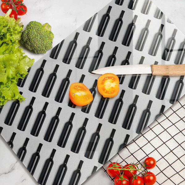 Tábua para corte Garrafas de vinho preto