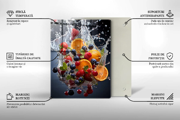 Tábua de cortar alimentos Fruta na água