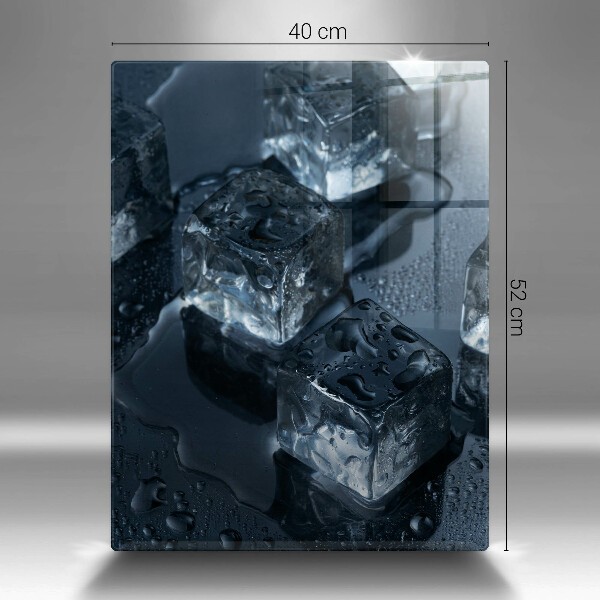 Tábua de vidro Cubos de gelo frios